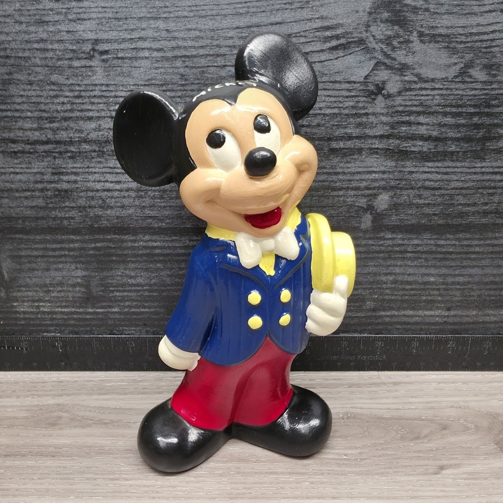 Vintage Walt Disney Mickey Mouse Vaudeville Hand Painted 9" Ceramic Statue